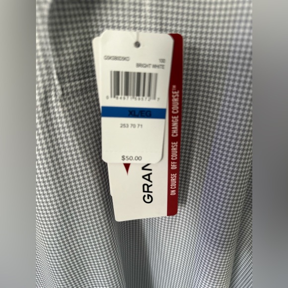 NWT Grand Slam Performance Shirt XL. Bright white (Light gray houndstooth). - Picture 2 of 5